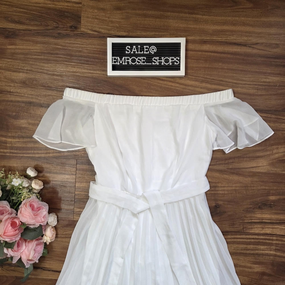 Bisou Bisou By Michele Bohbot White Casual Boho Wedding Dress - Picture 2 of 8